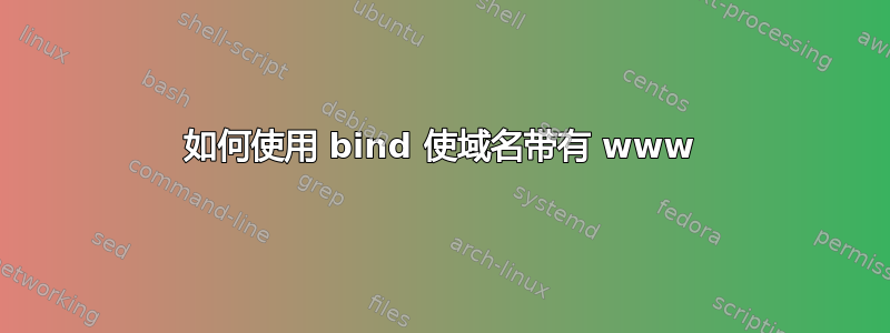 如何使用 bind 使域名带有 www