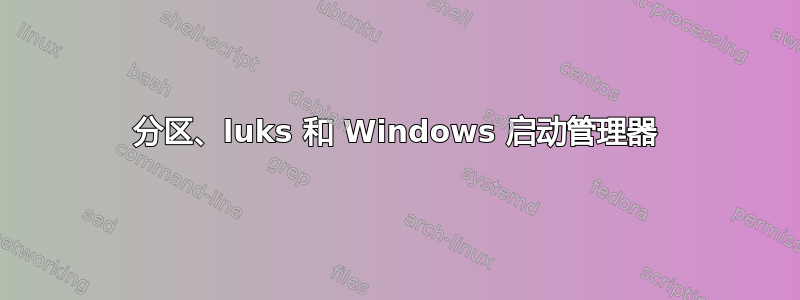 分区、luks 和 Windows 启动管理器