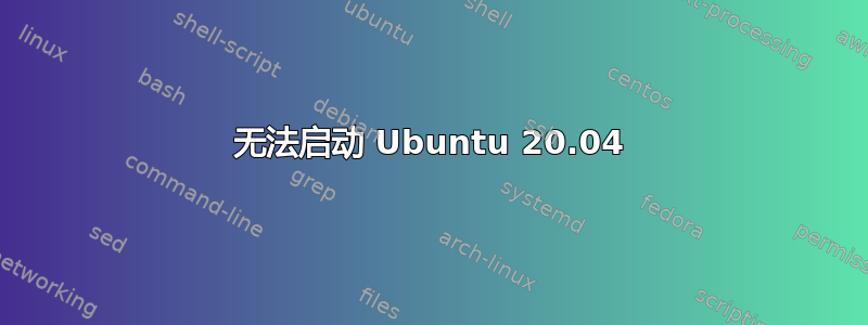 无法启动 Ubuntu 20.04