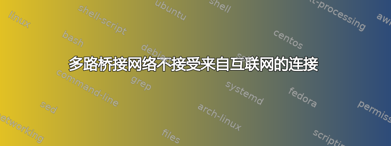 多路桥接网络不接受来自互联网的连接