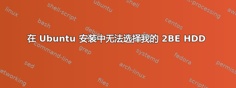 在 Ubuntu 安装中无法选择我的 2BE HDD