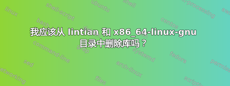 我应该从 lintian 和 x86_64-linux-gnu 目录中删除库吗？