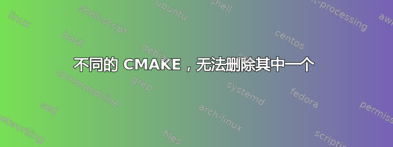 不同的 CMAKE，无法删除其中一个