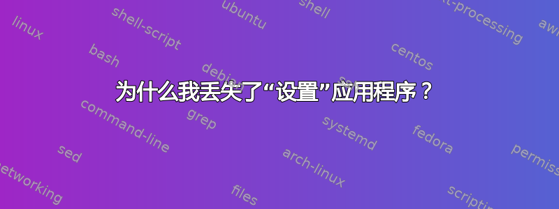 为什么我丢失了“设置”应用程序？