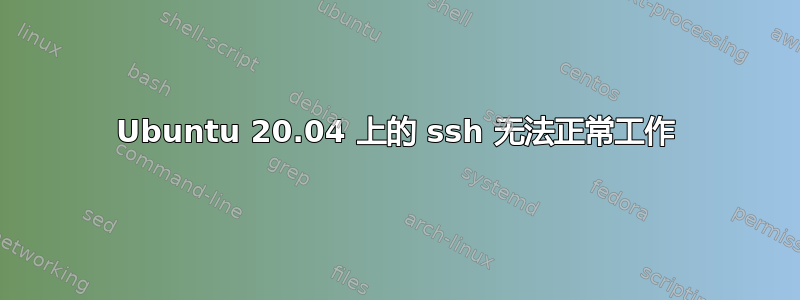 Ubuntu 20.04 上的 ssh 无法正常工作