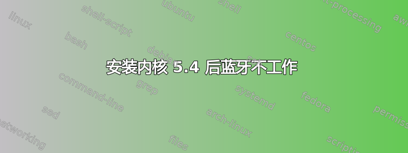 安装内核 5.4 后蓝牙不工作