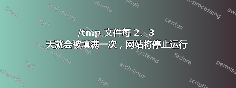 /tmp 文件每 2、3 天就会被填满一次，网站将停止运行