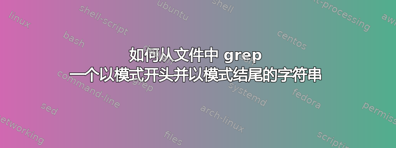 如何从文件中 grep 一个以模式开头并以模式结尾的字符串