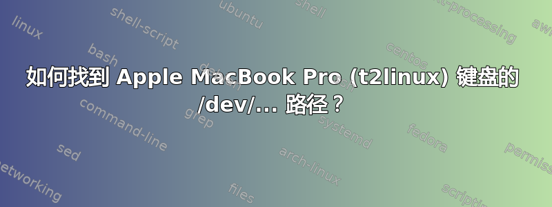 如何找到 Apple MacBook Pro (t2linux) 键盘的 /dev/... 路径？