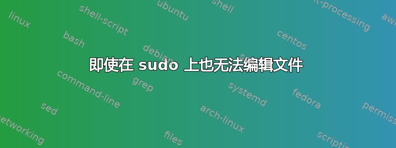 即使在 sudo 上也无法编辑文件