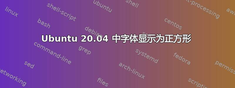 Ubuntu 20.04 中字体显示为正方形