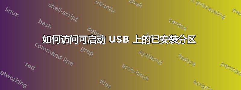 如何访问可启动 USB 上的已安装分区