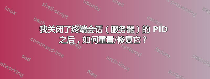 我关闭了终端会话（服务器）的 PI​​D 之后，如何重置/修复它？