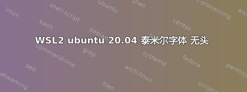 WSL2 ubuntu 20.04 泰米尔字体 无头