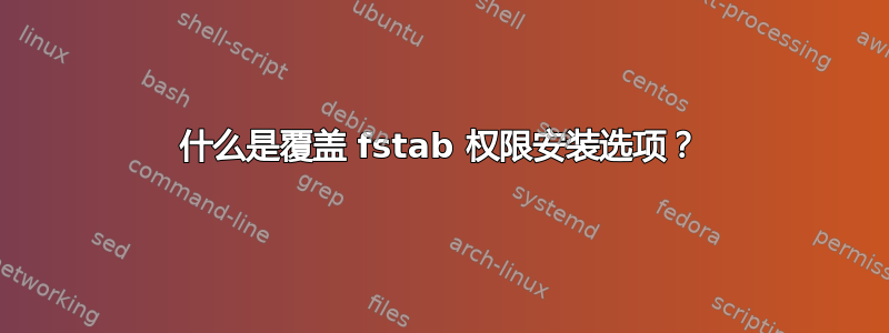 什么是覆盖 fstab 权限安装选项？