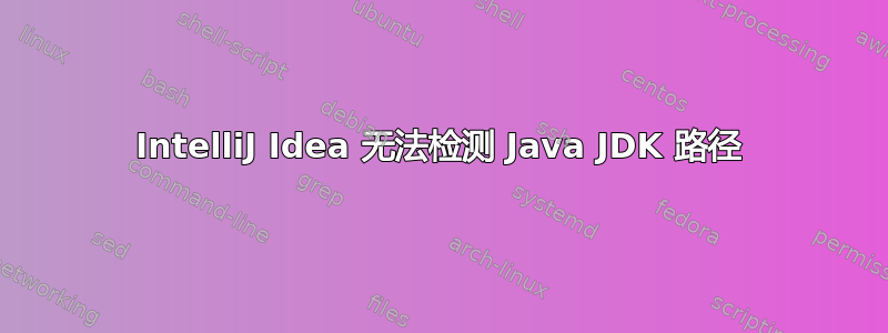 IntelliJ Idea 无法检测 Java JDK 路径