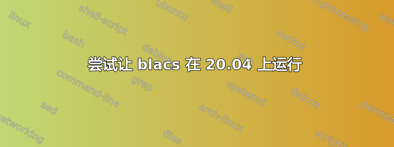 尝试让 blacs 在 20.04 上运行