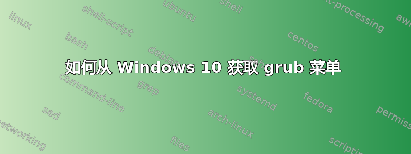 如何从 Windows 10 获取 grub 菜单