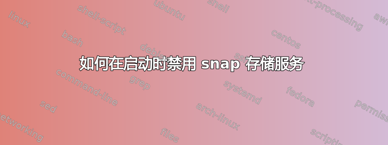 如何在启动时禁用 snap 存储服务