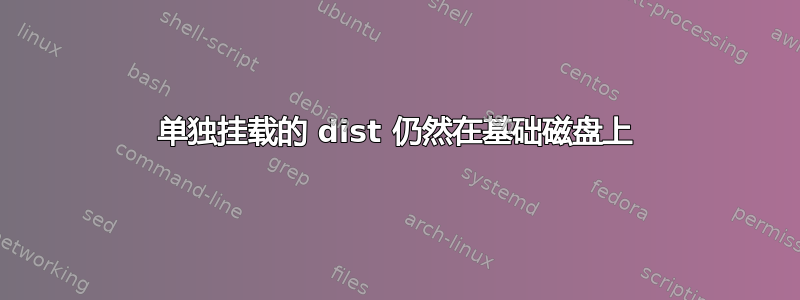 单独挂载的 dist 仍然在基础磁盘上