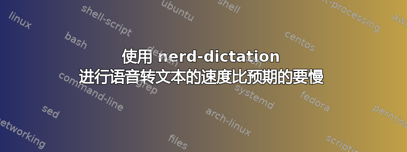 使用 nerd-dictation 进行语音转文本的速度比预期的要慢