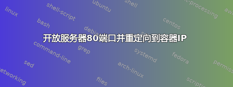 开放服务器80端口并重定向到容器IP