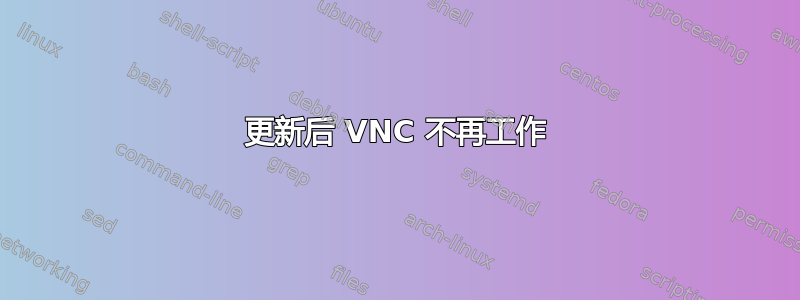 更新后 VNC 不再工作