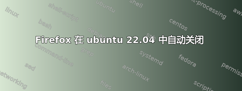 Firefox 在 ubuntu 22.04 中自动关闭