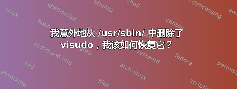 我意外地从 /usr/sbin/ 中删除了 visudo，我该如何恢复它？