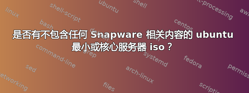 是否有不包含任何 Snapware 相关内容的 ubuntu 最小或核心服务器 iso？