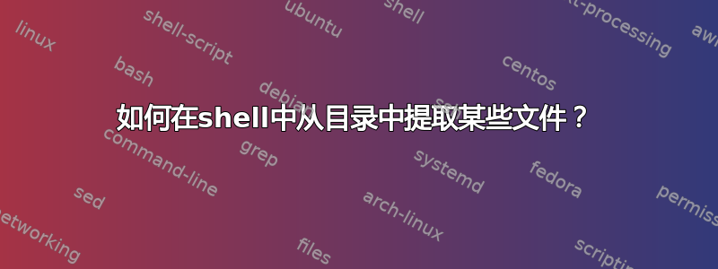 如何在shell中从目录中提取某些文件？