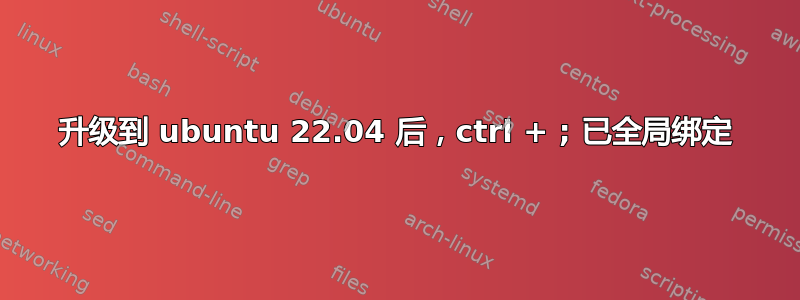 升级到 ubuntu 22.04 后，ctrl + ; 已全局绑定