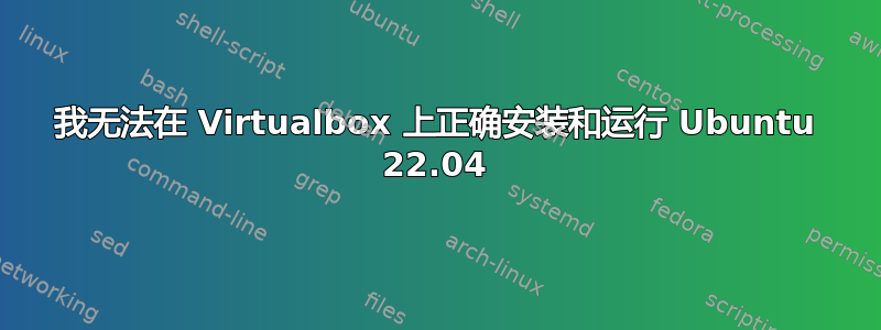 我无法在 Virtualbox 上正确安装和运行 Ubuntu 22.04