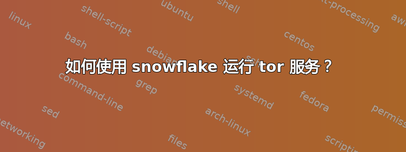 如何使用 snowflake 运行 tor 服务？