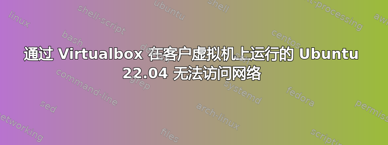 通过 Virtualbox 在客户虚拟机上运行的 Ubuntu 22.04 无法访问网络