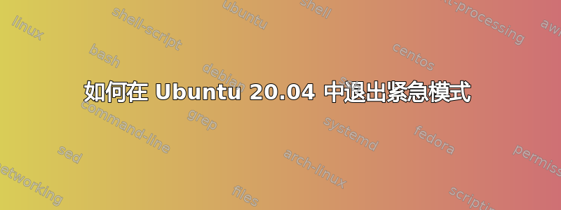 如何在 Ubuntu 20.04 中退出紧急模式