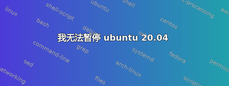 我无法暂停 ubuntu 20.04