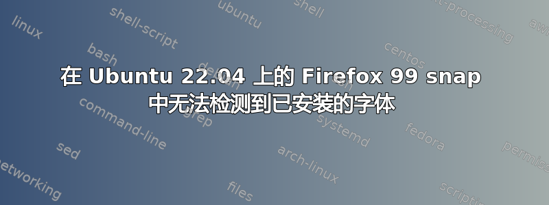 在 Ubuntu 22.04 上的 Firefox 99 snap 中无法检测到已安装的字体