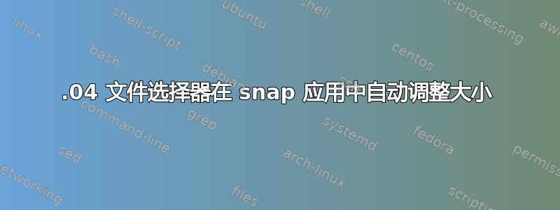 22.04 文件选择器在 snap 应用中自动调整大小