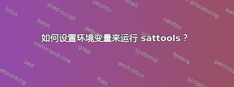 如何设置环境变量来运行 sattools？