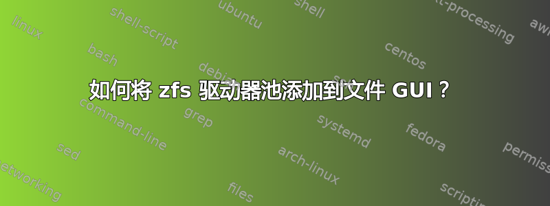 如何将 zfs 驱动器池添加到文件 GUI？