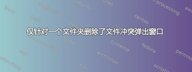 仅针对一个文件夹删除了文件冲突弹出窗口