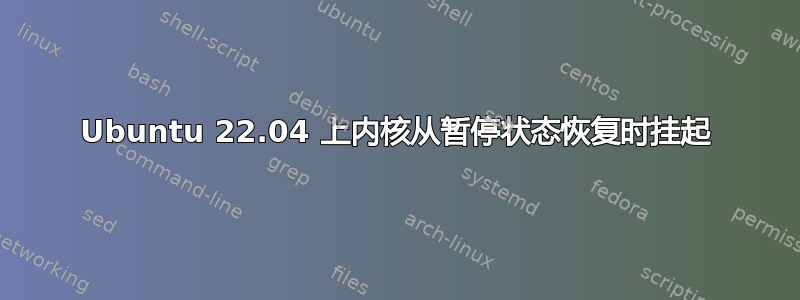 Ubuntu 22.04 上内核从暂停状态恢复时挂起