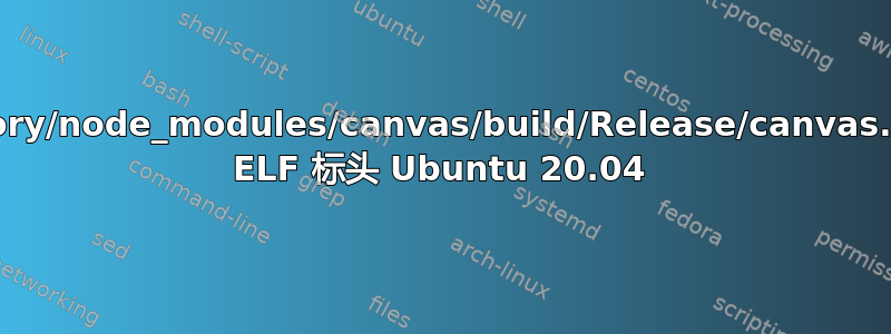 错误：/directory/node_modules/canvas/build/Release/canvas.node：无效的 ELF 标头 Ubuntu 20.04