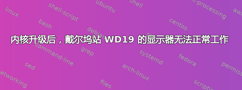 内核升级后，戴尔坞站 WD19 的显示器无法正常工作