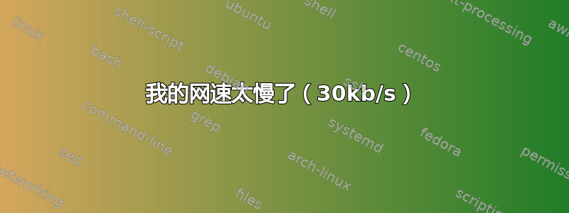 我的网速太慢了（30kb/s）