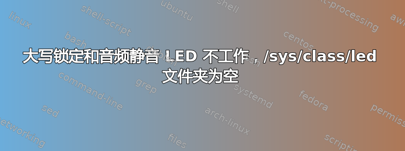 大写锁定和音频静音 LED 不工作，/sys/class/led 文件夹为空