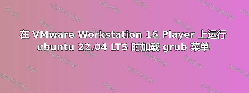 在 VMware Workstation 16 Player 上运行 ubuntu 22.04 LTS 时加载 grub 菜单