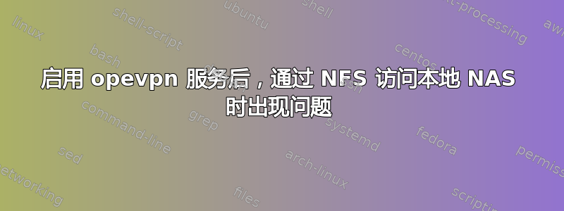 启用 opevpn 服务后，通过 NFS 访问本地 NAS 时出现问题