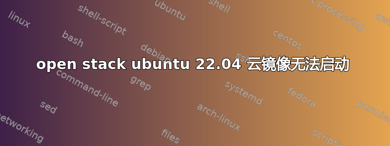 open stack ubuntu 22.04 云镜像无法启动